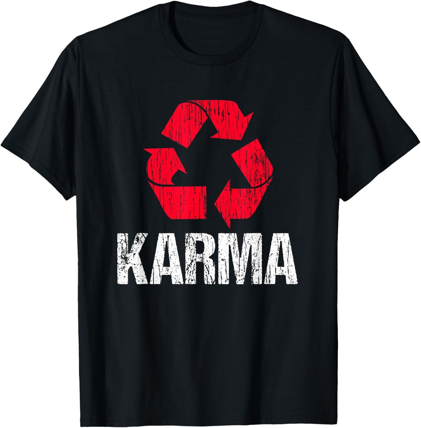 Karma Earth Day Recycling With Recycling Symbol T-Shirt - T-Shirt | Black