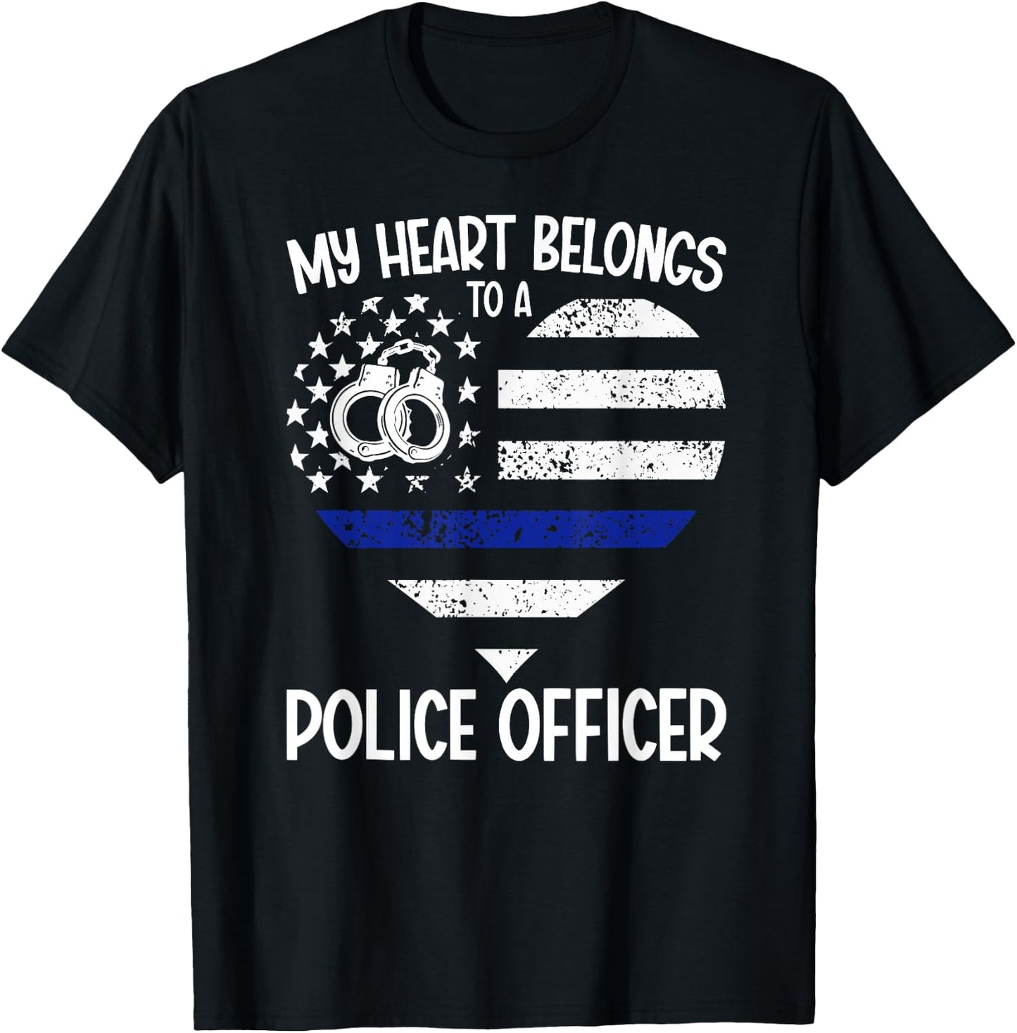Proud Police Officer Girlfriend Police Girlfriend T-Shirt - T-Shirt | Black