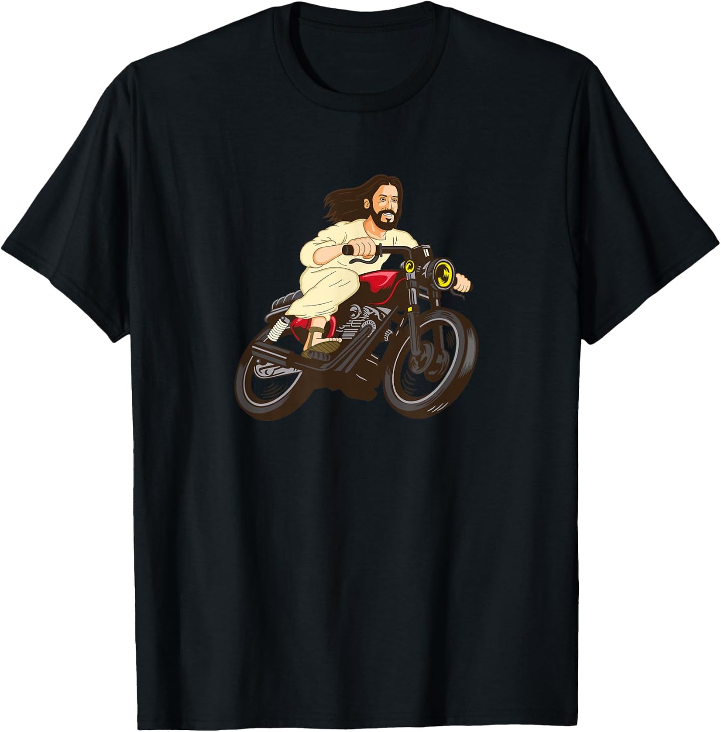 Christ on a Motorcycle Lord Jesus God Church Gift T-Shirt - T-Shirt | Black