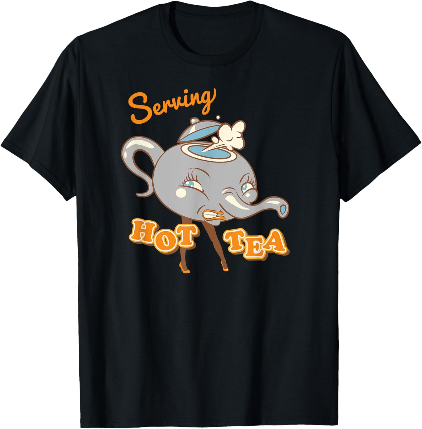 Now Serving Hot Tea - Funny Spill the Tea T-Shirt - T-Shirt | Black