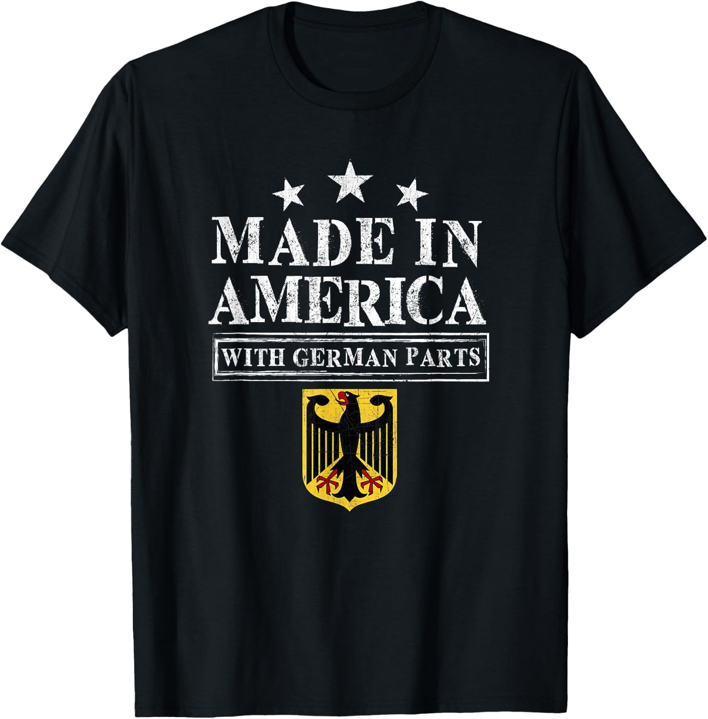 Made In America With German Parts - Proud Immigrant Germany T-Shirt - T-Shirt | Black