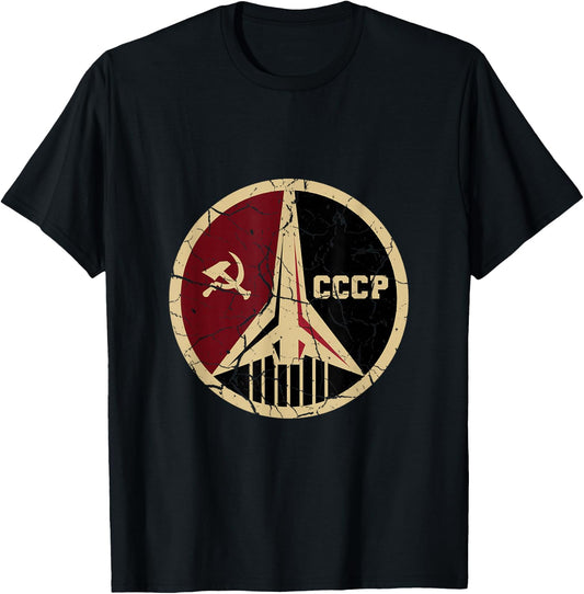 Proud CCCP Shirt Vintage Russia Space Program T-Shirt - T-Shirt | Black