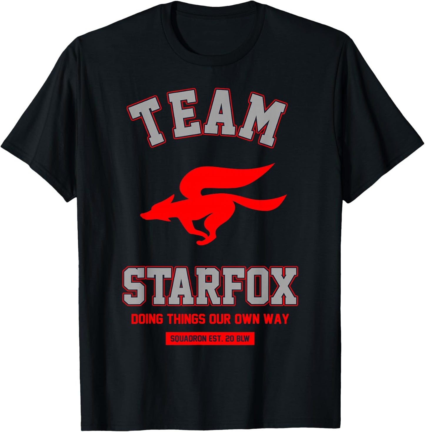 Star Fox Team Red Logo Poster Style Graphic T-Shirt - T-Shirt | Black