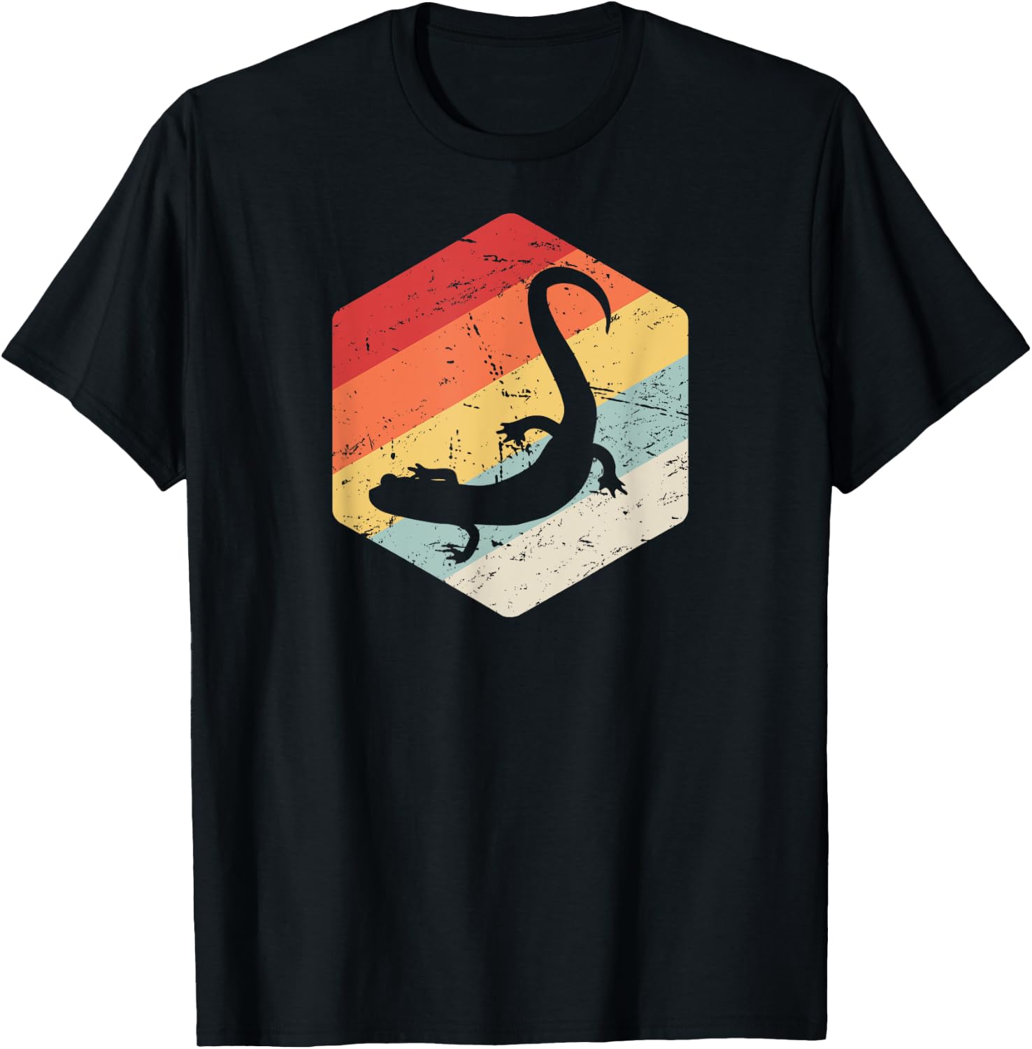 Retro Tiger Salamander / Pet Salamander Amphibians T-Shirt - T-Shirt | Black