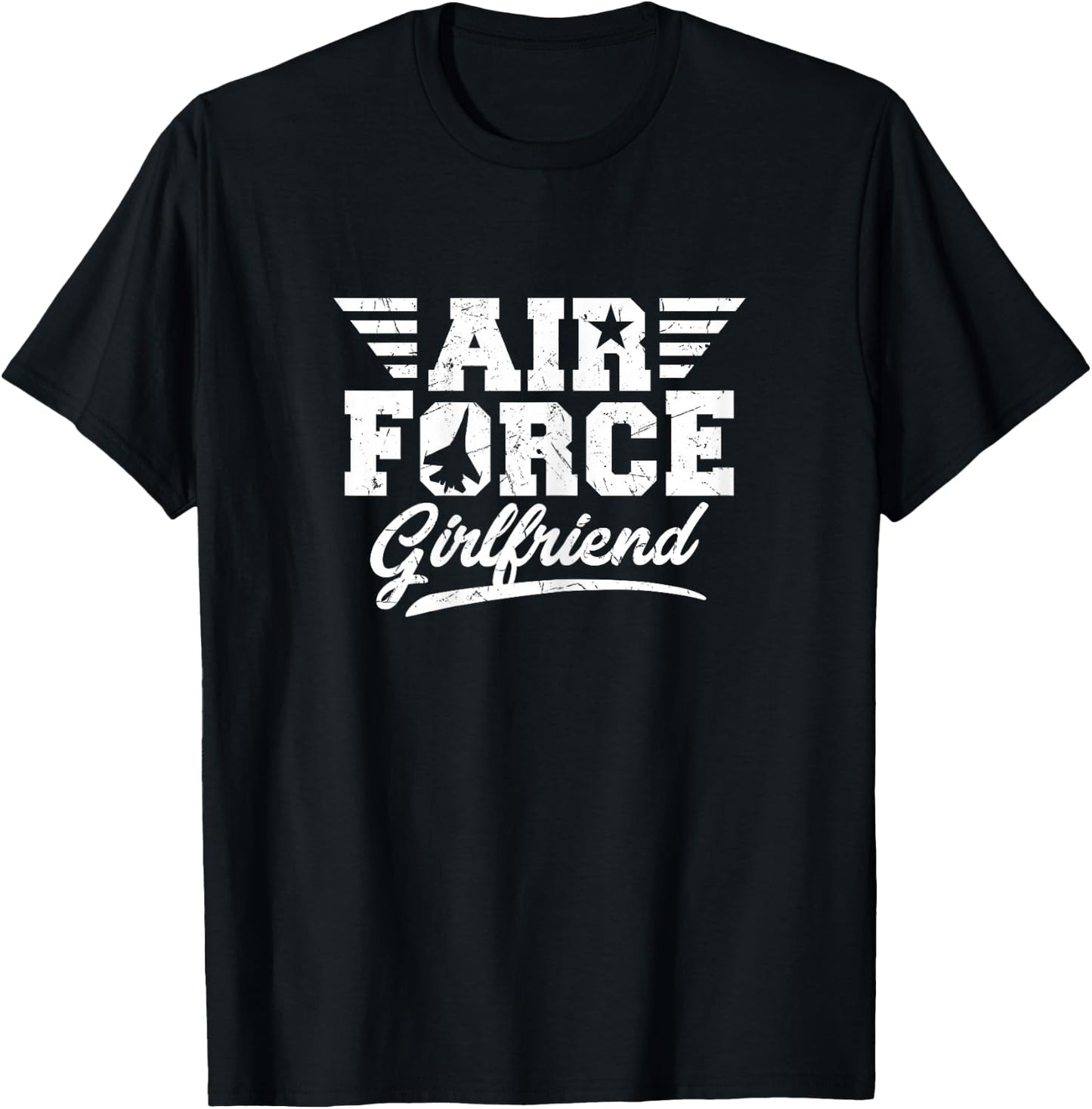 USA Air Force Girlfriend Apparel Air Force Proud Girlfriend U.S. Pride Military Theme Women's - Black, X-Small T-Shirt - T-Shirt | Black