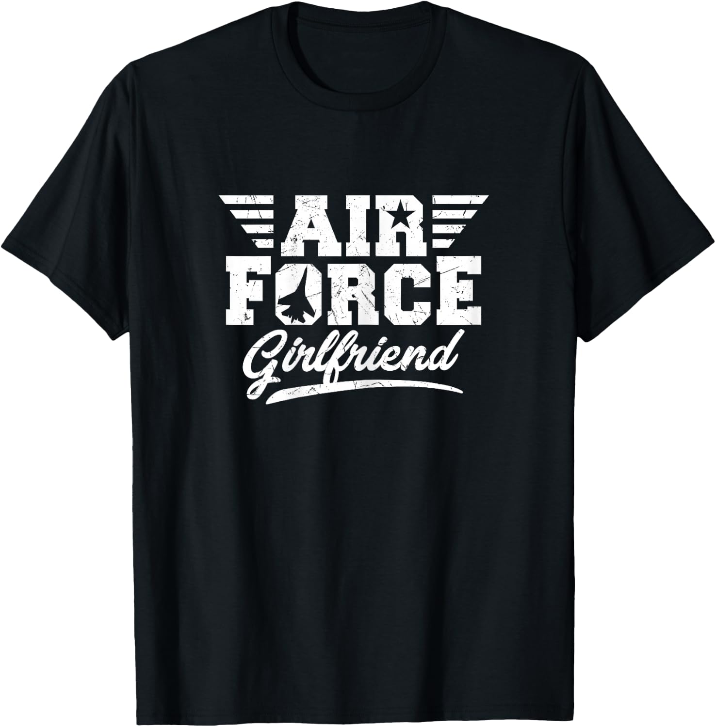 USA Air Force Girlfriend Apparel Air Force Proud Girlfriend U.S. Pride Military Theme Women's - Black, X-Small T-Shirt - T-Shirt | Black