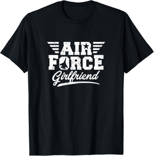 USA Air Force Girlfriend Apparel Air Force Proud Girlfriend U.S. Pride Military Theme Women's - Black, X-Small T-Shirt - T-Shirt | Black