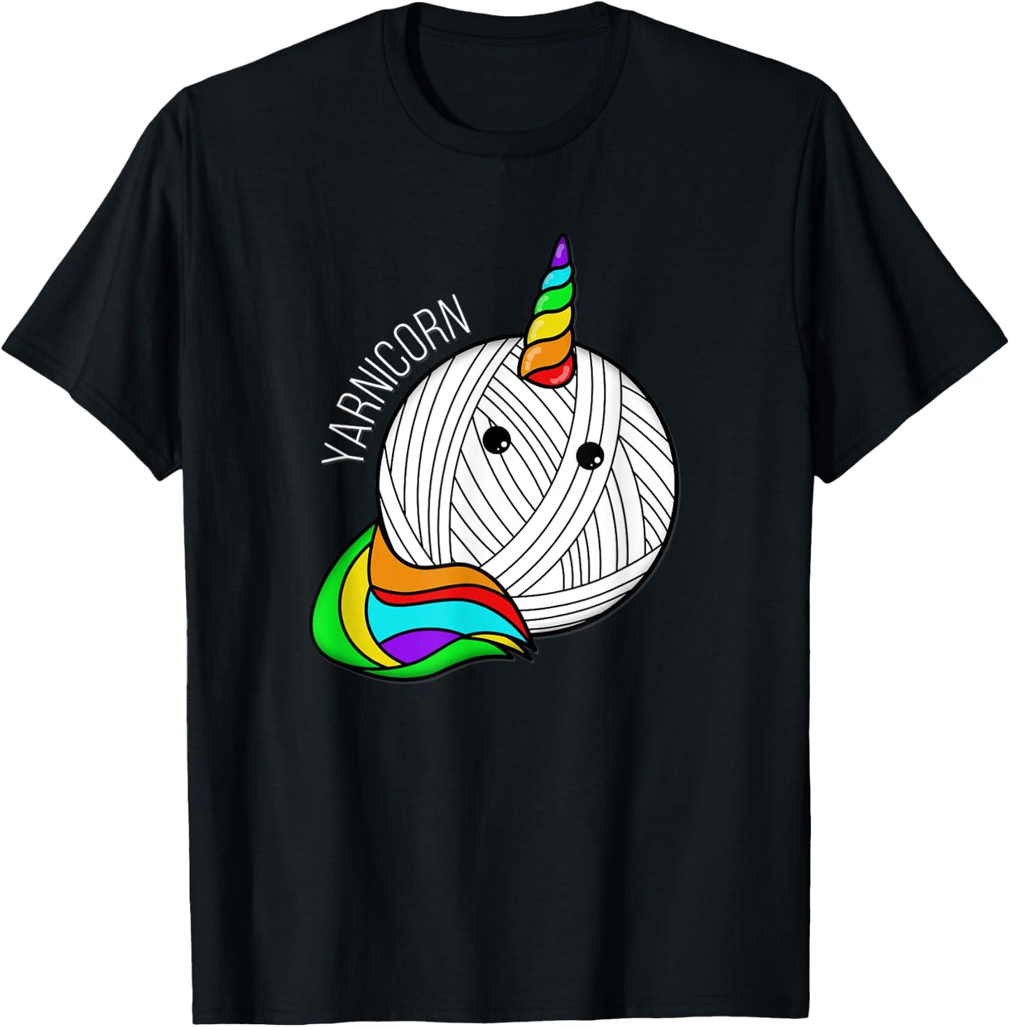 Funny Yarn Art Unicorn - Yarn Horn Crochet Pictures T-Shirt - T-Shirt | Black