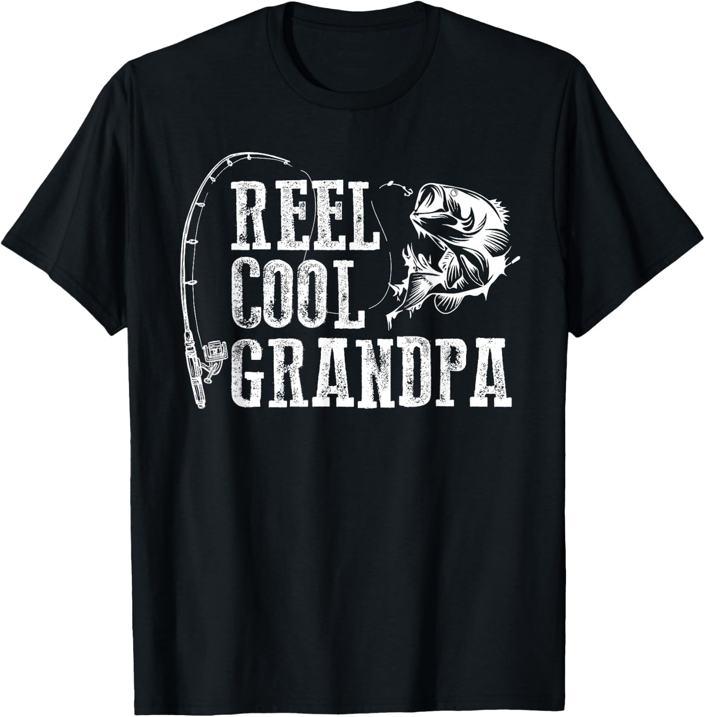 Grandpa Fishing: Reel Cool Grandpa T-Shirt - T-Shirt | Black