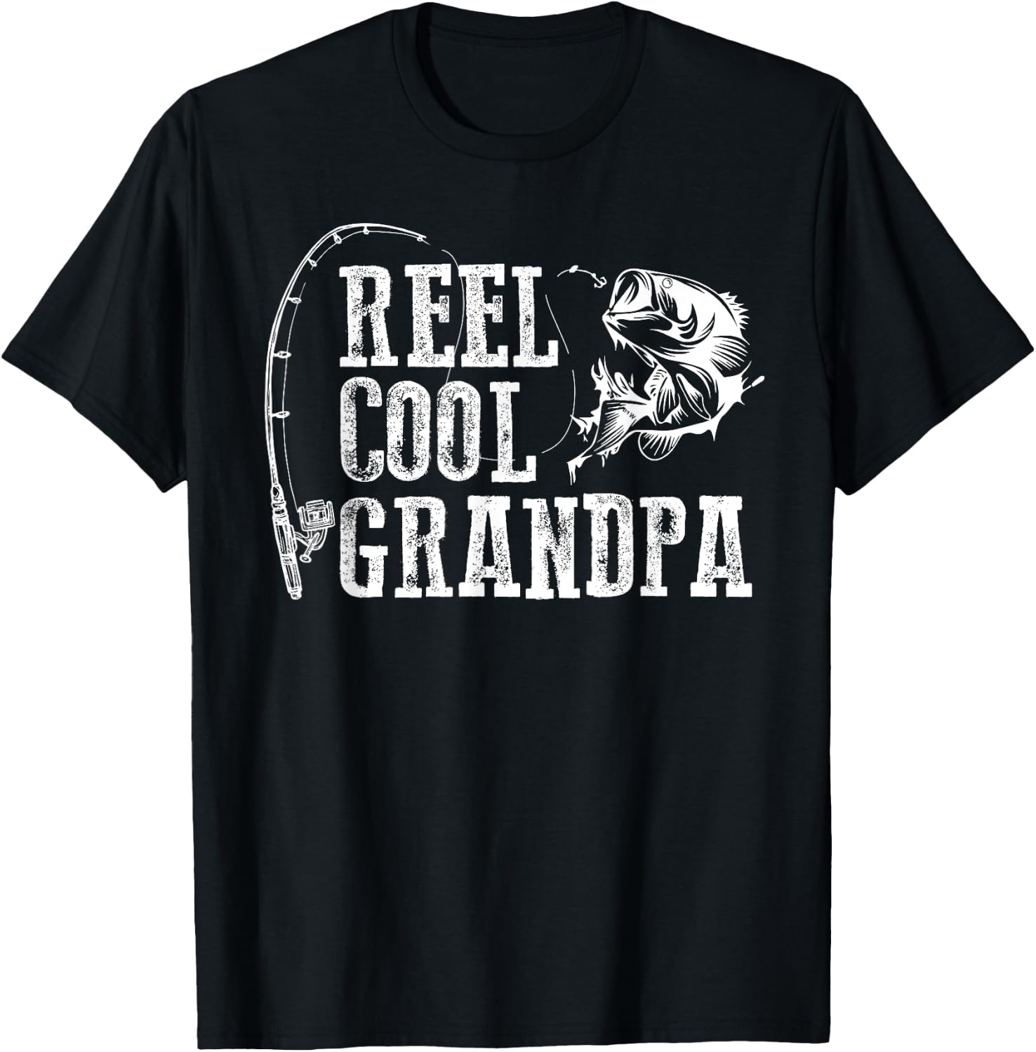 Grandpa Fishing: Reel Cool Grandpa T-Shirt - T-Shirt | Black