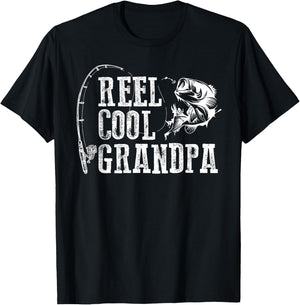 Grandpa Fishing: Reel Cool Grandpa T-Shirt - T-Shirt | Black