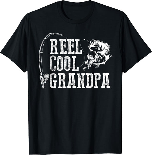 Grandpa Fishing: Reel Cool Grandpa T-Shirt - T-Shirt | Black