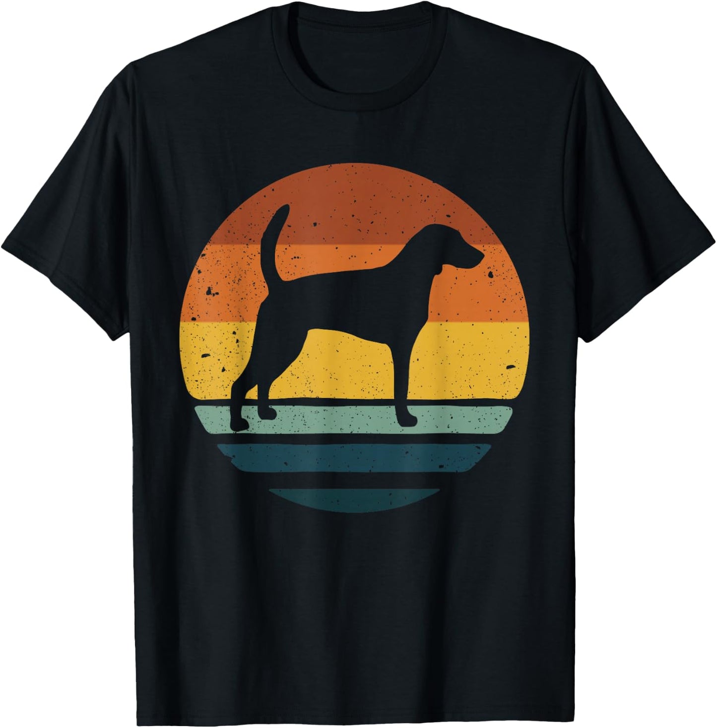 American Foxhound Vintage Retro Dog Gift T-Shirt - T-Shirt | Black