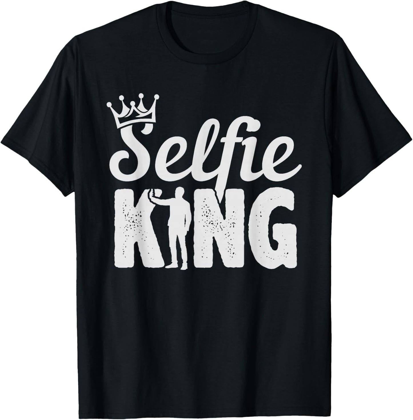 Selfie King - Smartphone Mobile Mirror Handsome T-Shirt - T-Shirt | Black