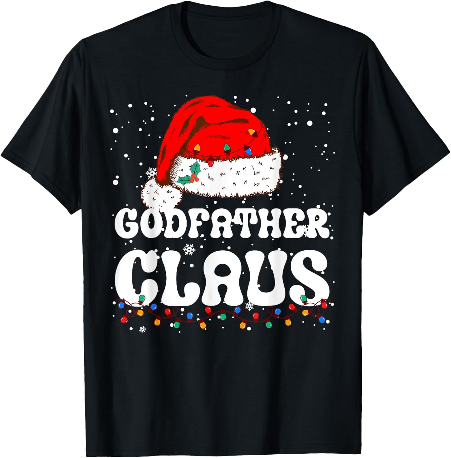 Godfather Claus Christmas Daddy Santa Family Matching Pajama T-Shirt - T-Shirt | Black
