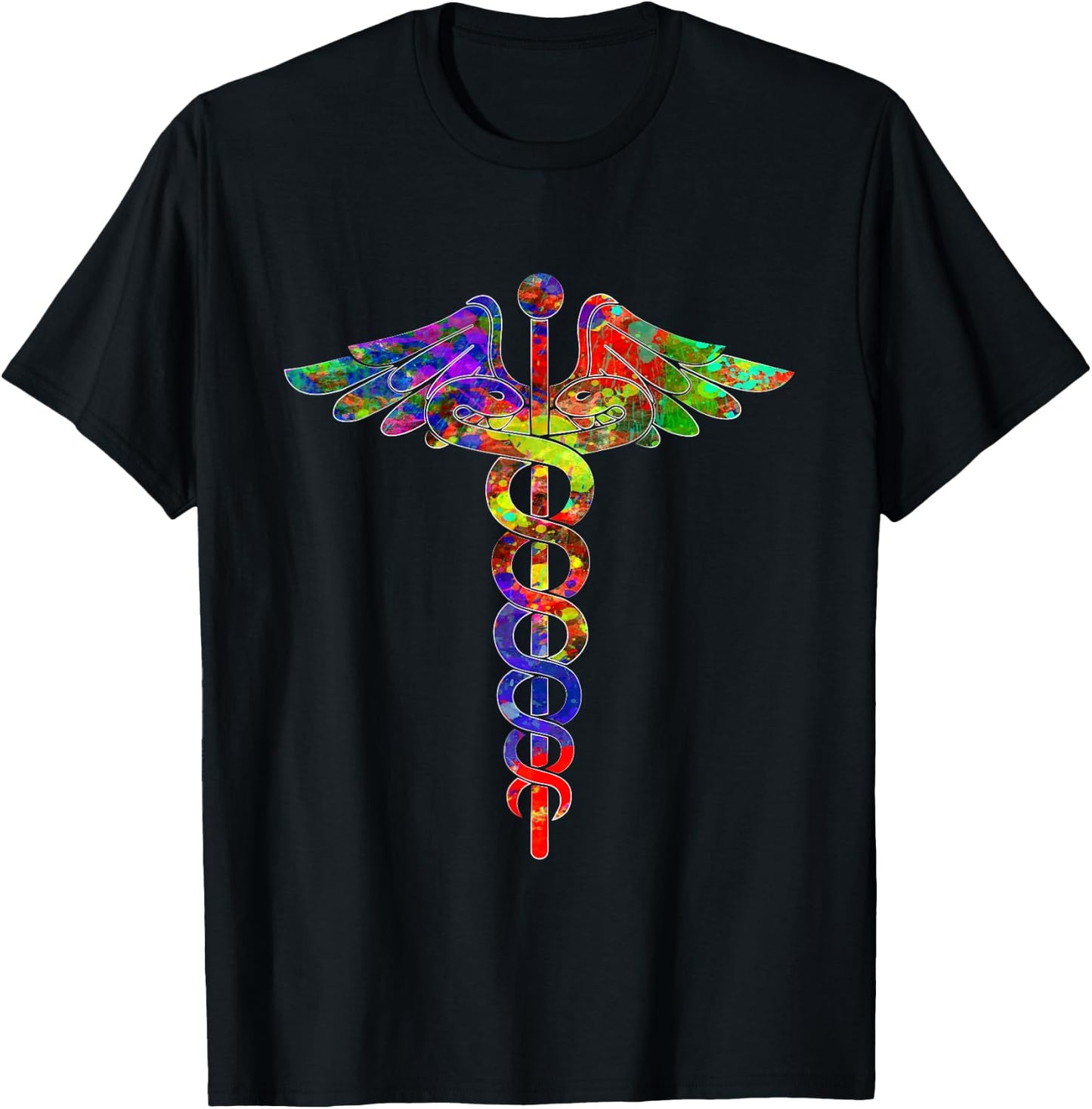 Vintage Nurse Doctor Caduceus Novelty T-Shirt - T-Shirt | Black