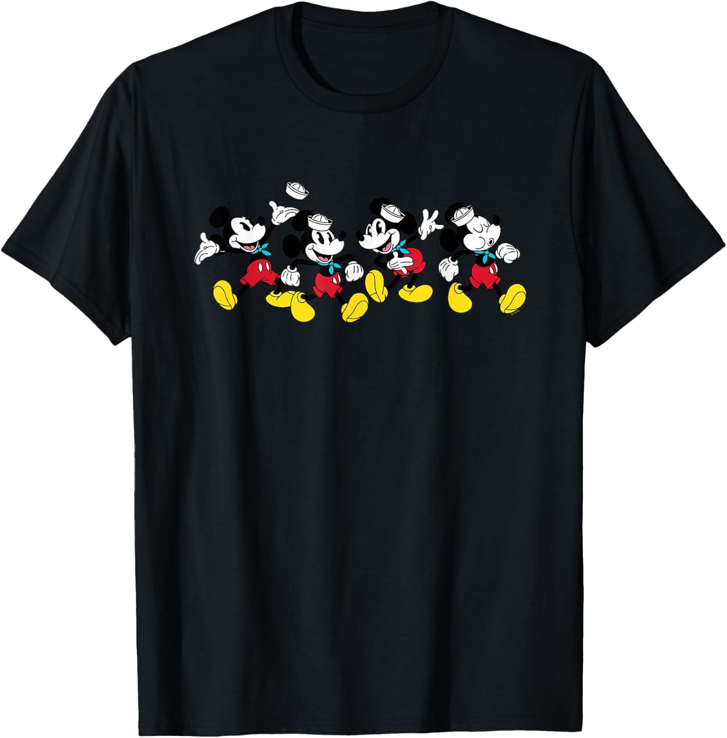 Disney Cruise Sailor Mickey Mouse Vacation at Sea Poses T-Shirt - T-Shirt | Black
