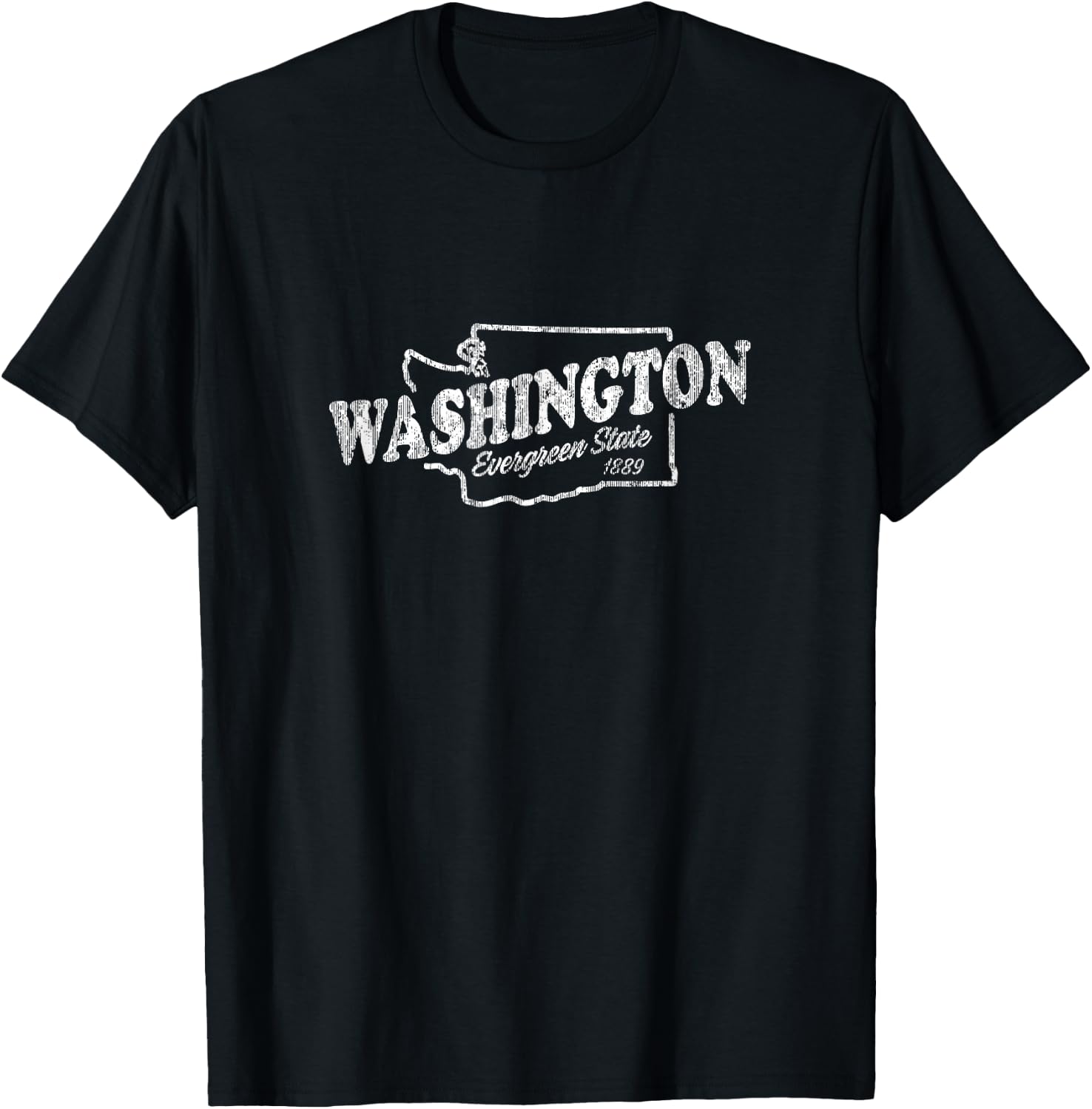 Washington WA Vintage Evergreen State T-Shirt - T-Shirt | Black