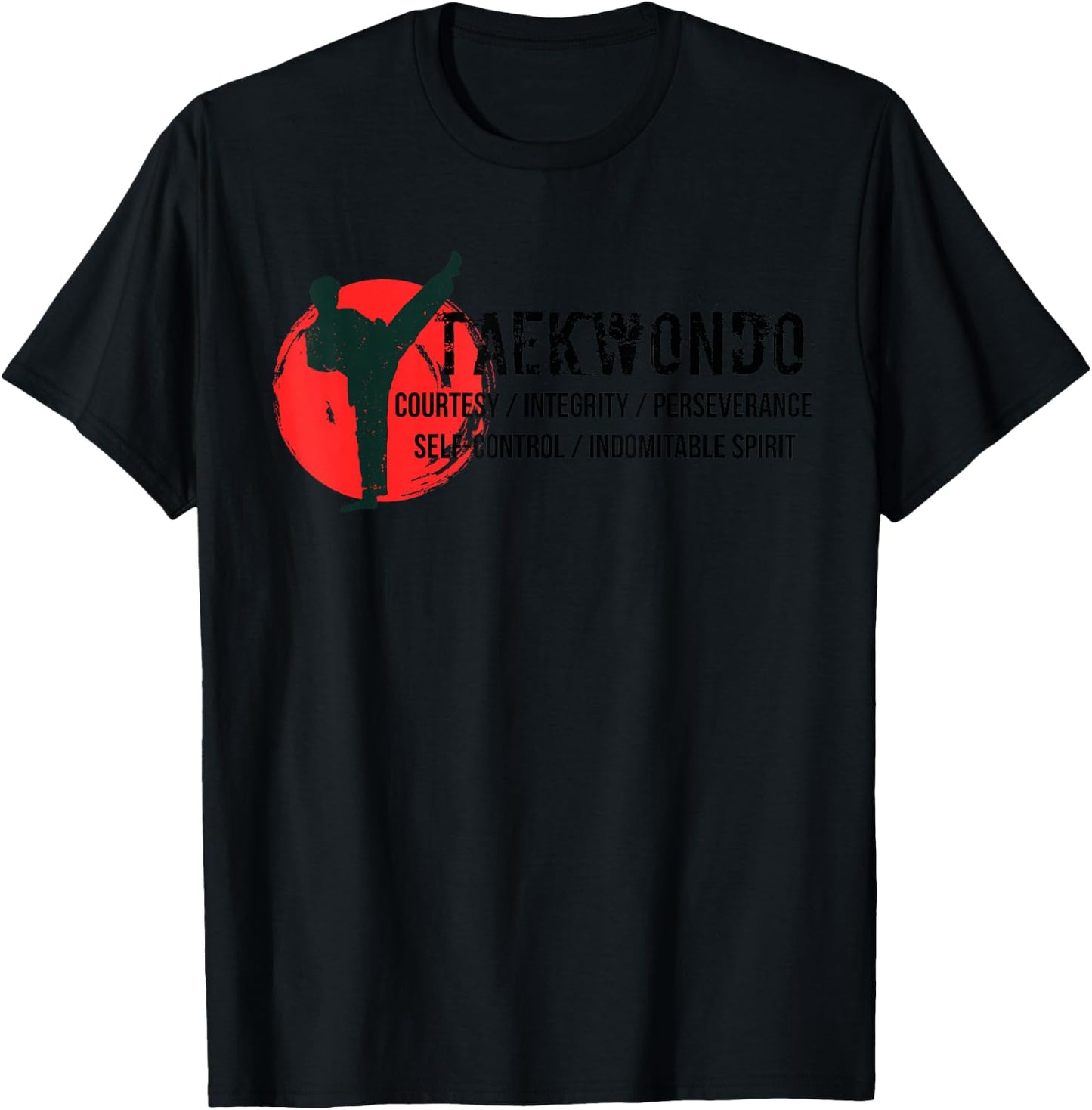 5 tenets of Tae Kwon Do Courtesy Integrity Perseverance T-Shirt - T-Shirt | Black