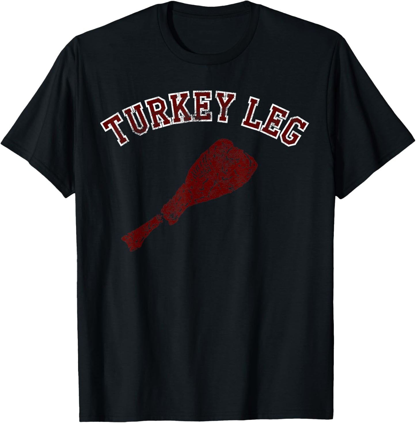 Turkey Leg T Shirt Distressed Vintage Look T-Shirt - T-Shirt | Black