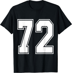 #72 Number 72 Sports. Jersey My Favorite Player #72 T-Shirt - T-Shirt | Black