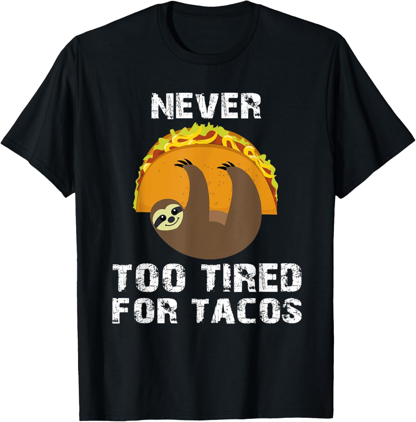 Sloth Cinco De Mayo Funny Taco Women Dad Mexico Taco Pun T-Shirt - T-Shirt | Black