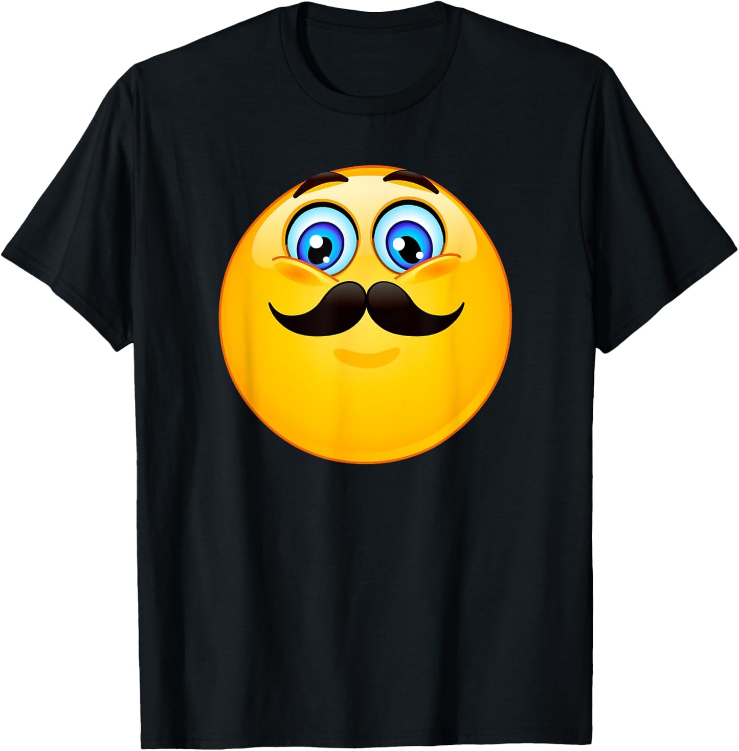 Trendy Classic Mustache Emoji T-Shirt - T-Shirt | Black