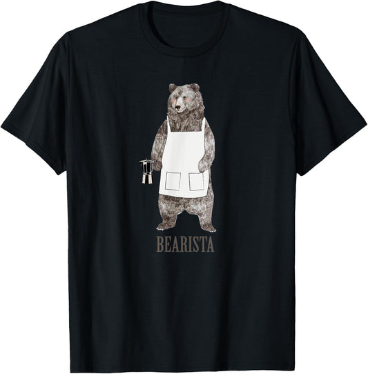 BEARISTA Funny novelty barista bear t shirt - women T-Shirt - T-Shirt | Black