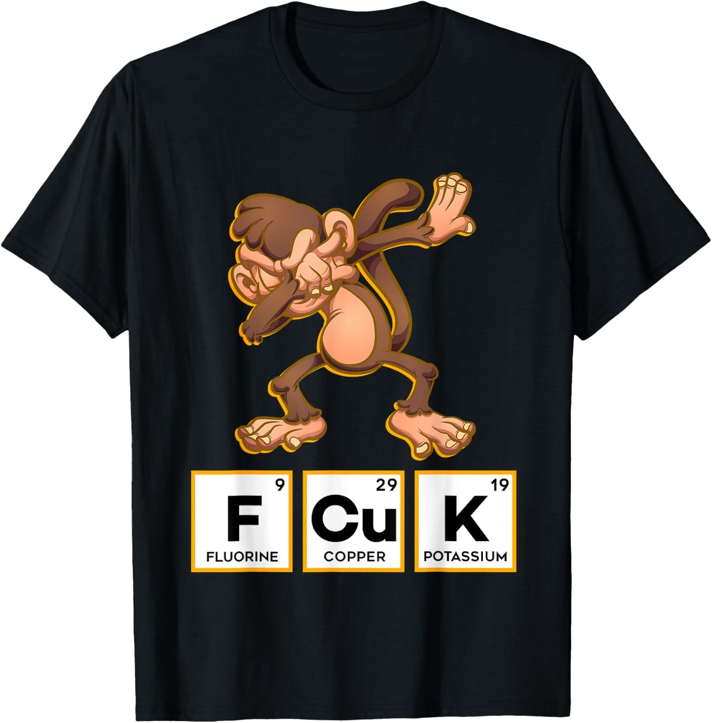FCUK Chemistry Periodic Table Monkey T-Shirt - T-Shirt | Black