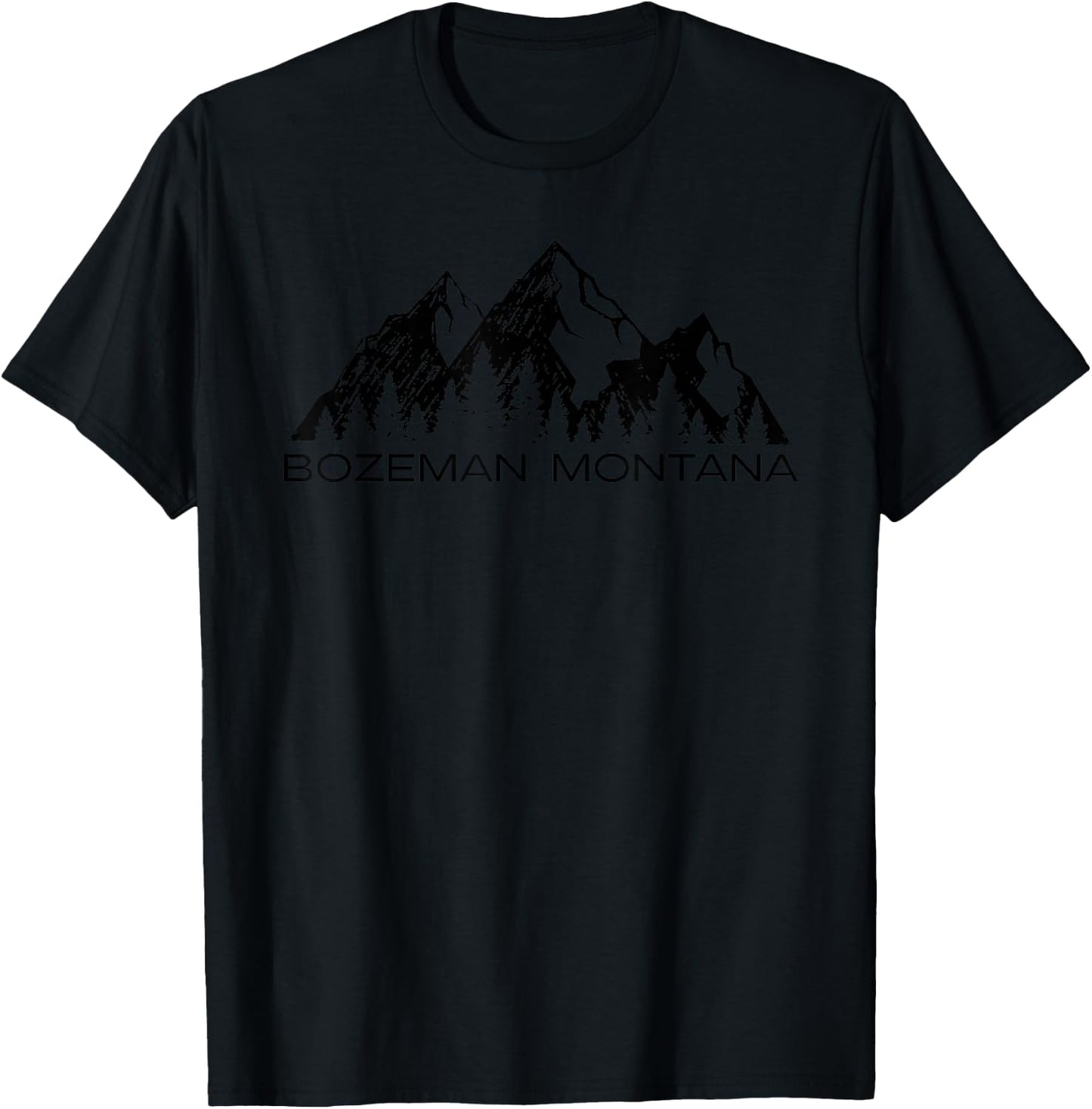 Bozeman Montana | Cool Bozeman Mountain Souvenir Gift T-Shirt - T-Shirt | Black