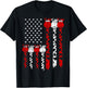American Flag Giraffe 4th of July Cute USA Gift T-Shirt - T-Shirt | Black