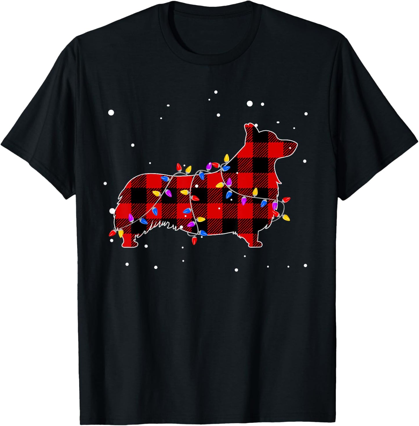 Pajamas Red Buffalo Plaid Corgi Christmas Gift Puppy Lover T-Shirt - T-Shirt | Black