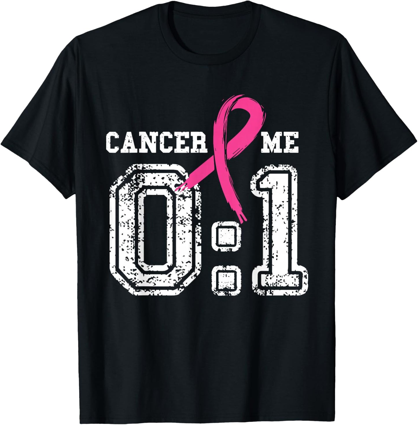 Cancer 0 Me 1 Breast Cancer Awareness Survivor Gift T-Shirt - T-Shirt | Black