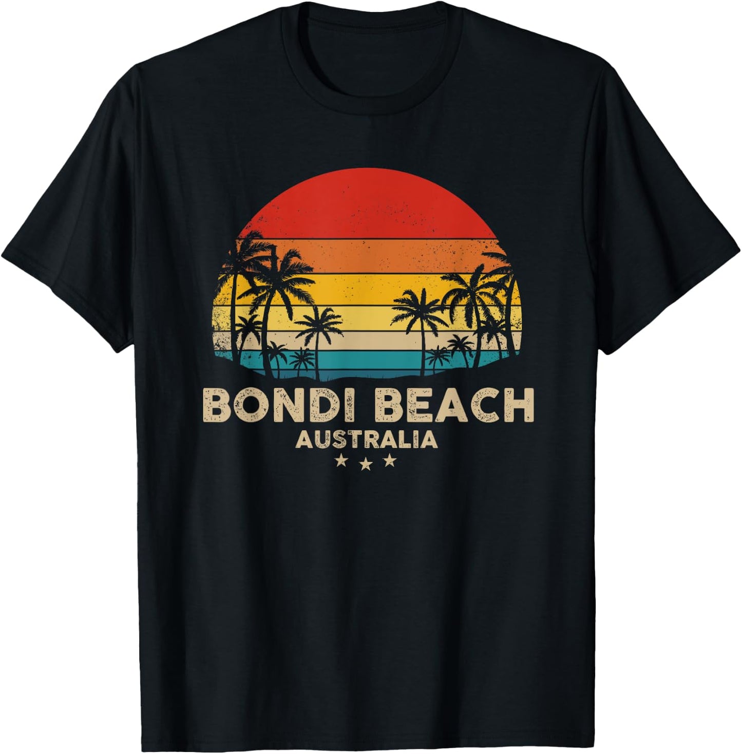 Vintage Bondi Beach - Australia Beach Souvenir Men Women Girls Kids T-Shirt - T-Shirt | Black