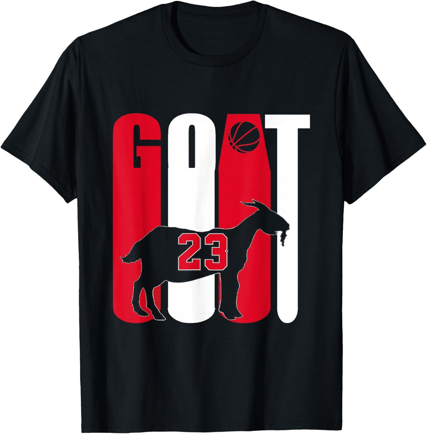 Goat (Greatest Of All Time) Basketball 23 T-Shirt - T-Shirt | Black