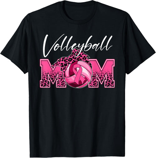 Volleyball Mom Breast Cancer Awareness Day Pink Ribbon Women