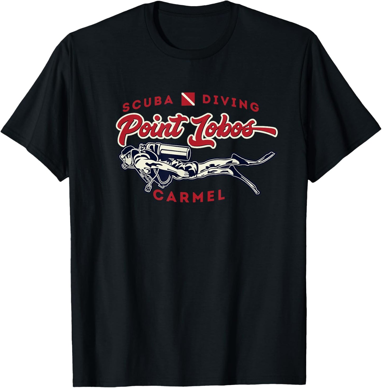 Point Lobos Carmel Monterey Bay California USA Scuba Diver T-Shirt - T-Shirt | Black