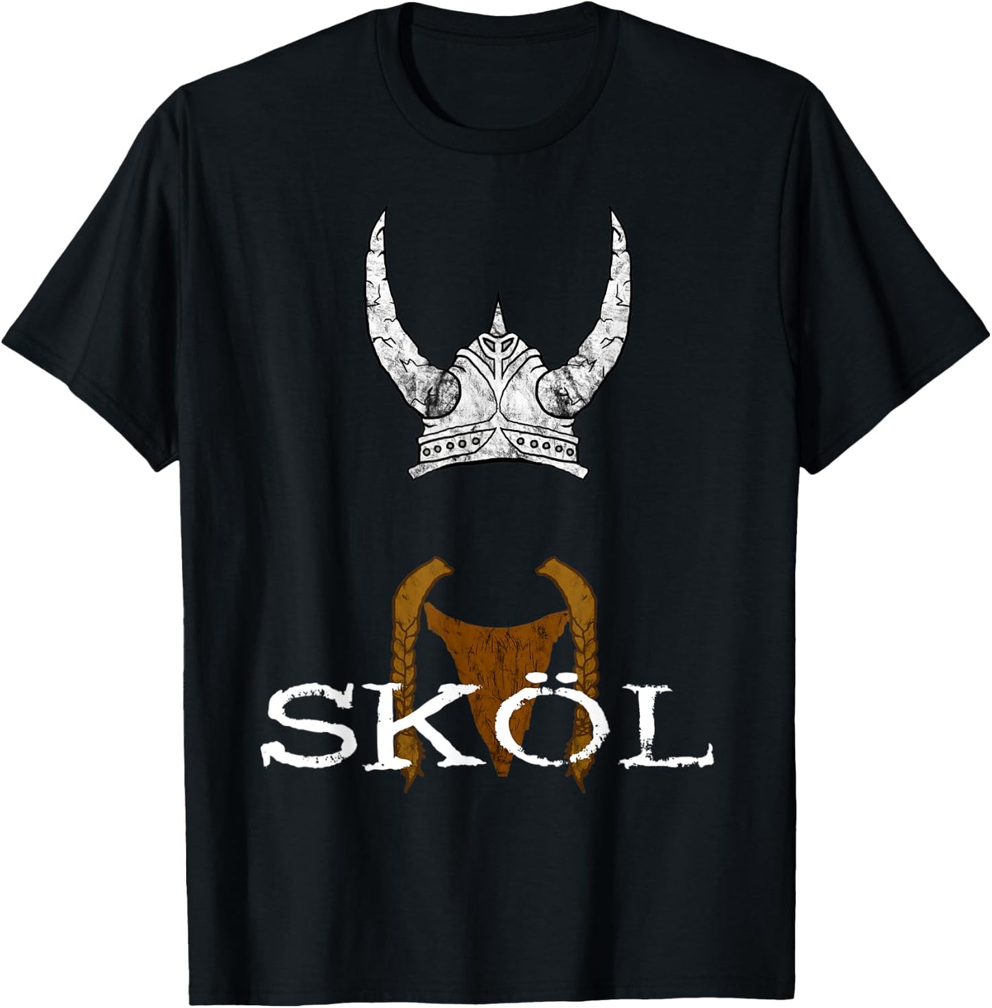 Skol Viking Helmet Nordic Scandinavian Norse Mythology T-Shirt - T-Shirt | Black