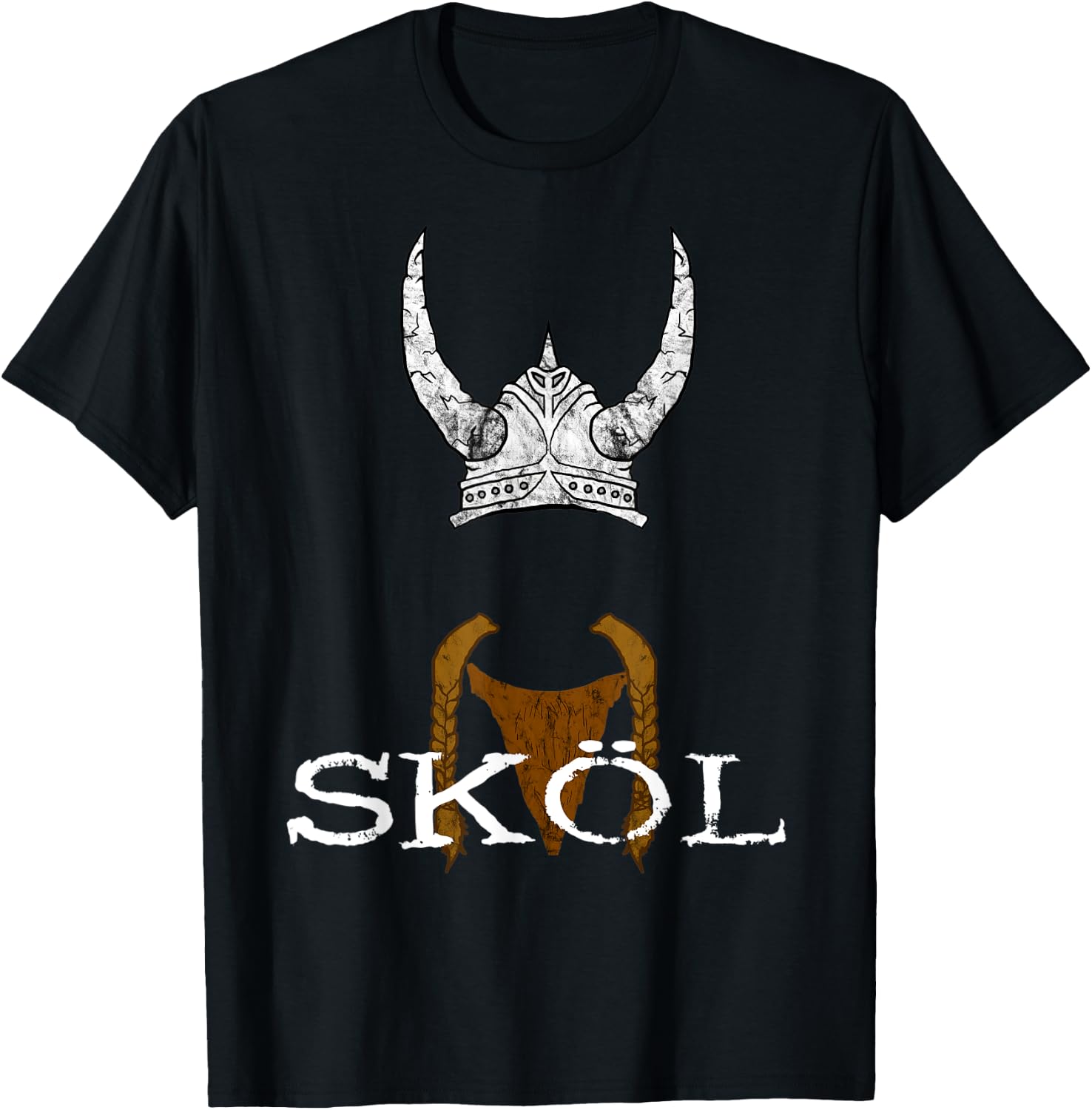 Skol Viking Helmet Nordic Scandinavian Norse Mythology T-Shirt - T-Shirt | Black