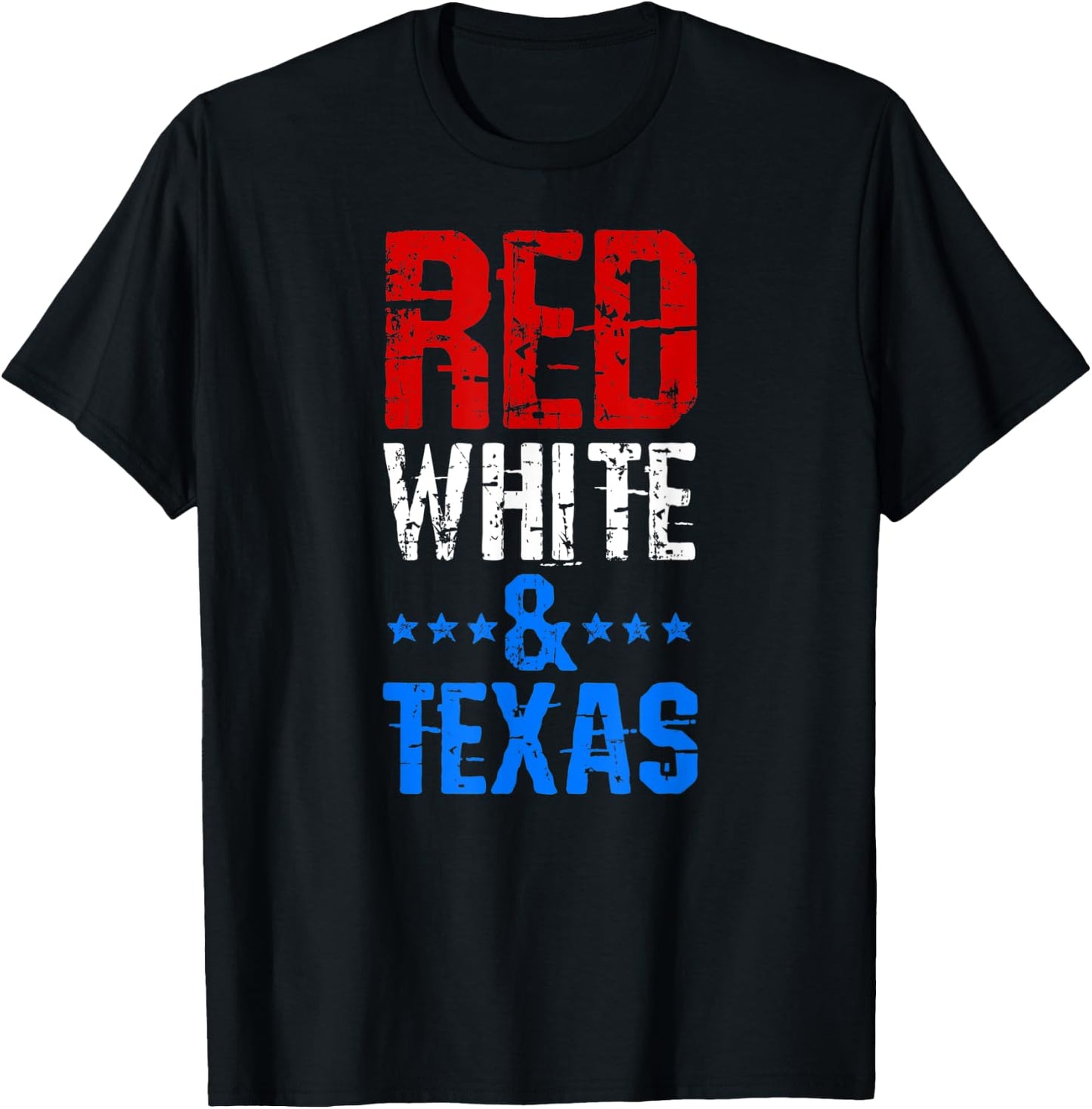 RED WHITE & TEXAS 4th Of July T-Shirt - T-Shirt | Black