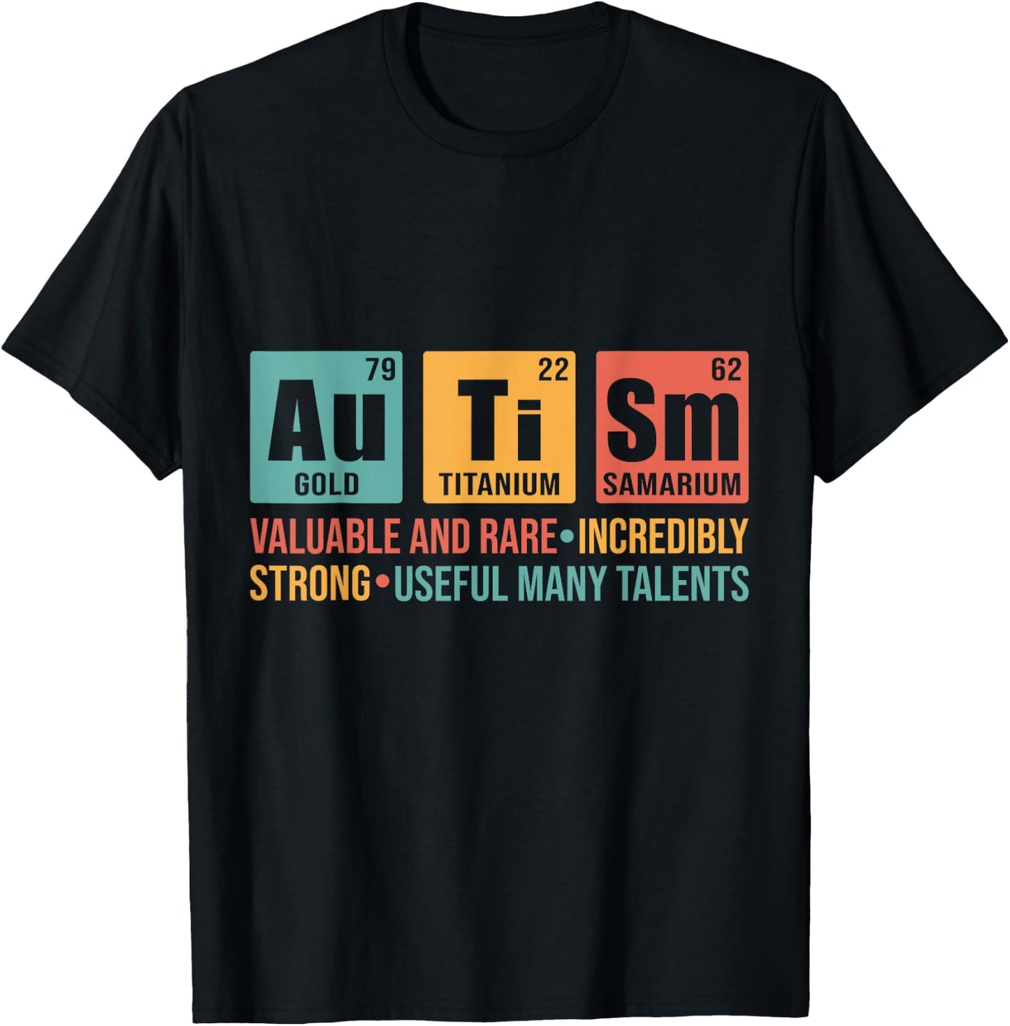 Autism Awareness Periodic Table T-Shirt - T-Shirt | Black