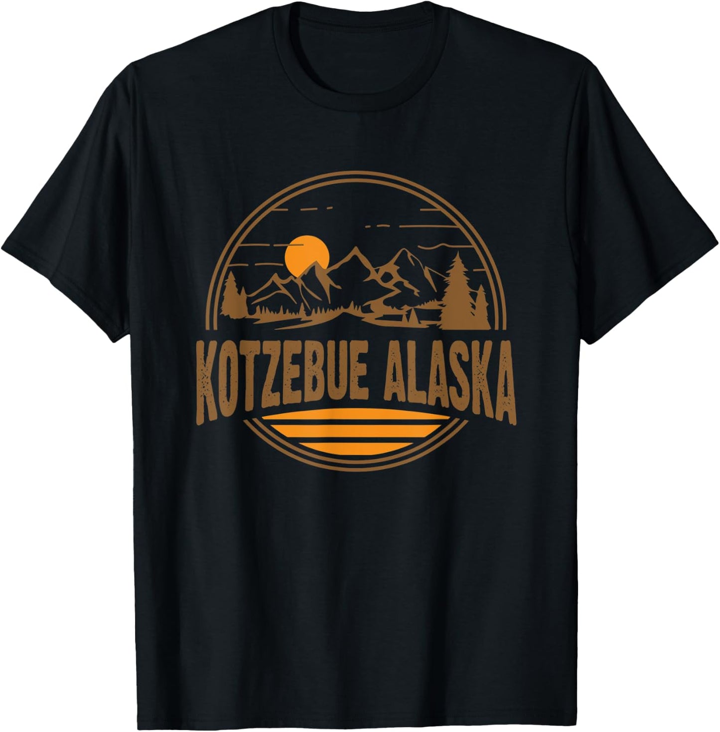 Vintage Kotzebue, Alaska Mountain Hiking Souvenir Print T-Shirt - T-Shirt | Black