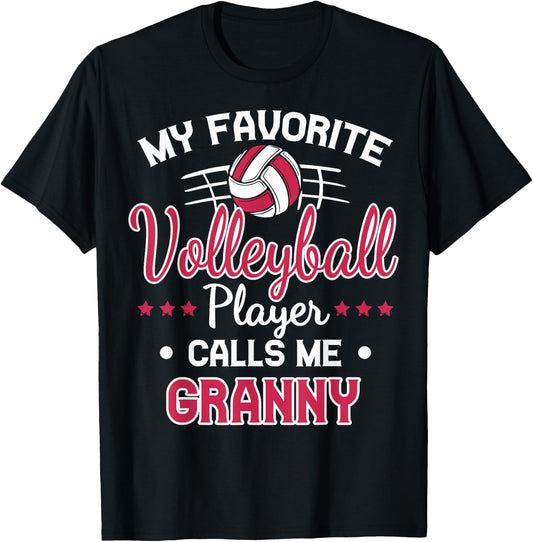 My Favorite Volleyball Player Calls Me Granny T-Shirt - T-Shirt | Black