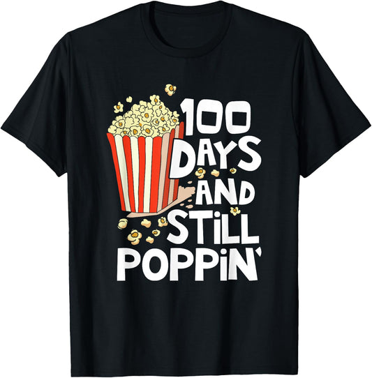 100th Day Of School 100 Days And Still Poppin Kids T-Shirt - T-Shirt | Black