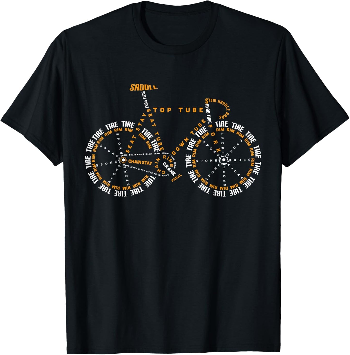 Cycling is Life Shirt, Bicycle Anatomy , Bike Shirt T-Shirt - T-Shirt | Black