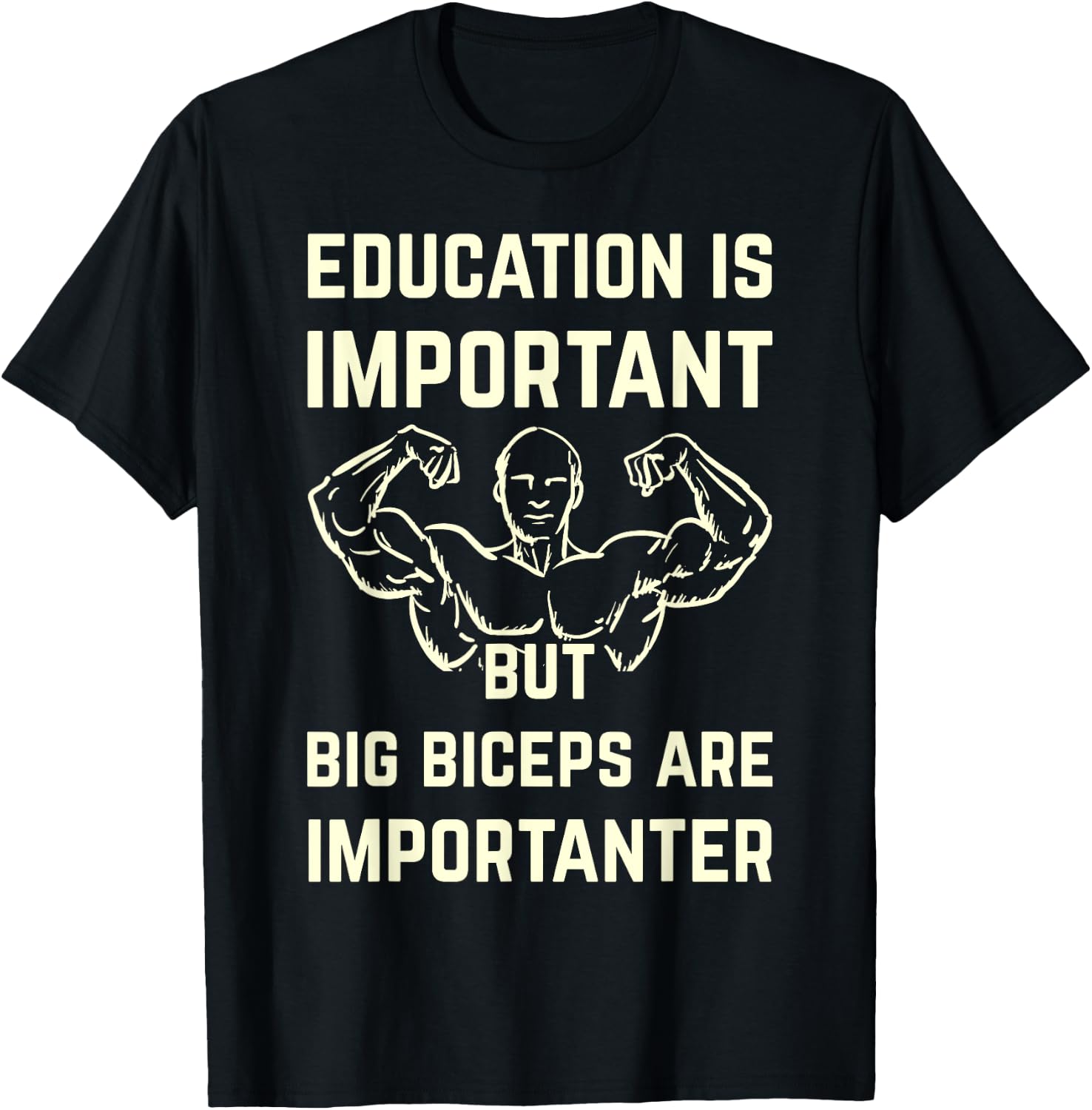Gymnastics is important, but big biceps are more important T-Shirt - T-Shirt | Black
