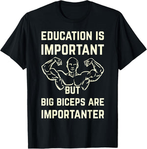 Gymnastics is important, but big biceps are more important T-Shirt - T-Shirt | Black