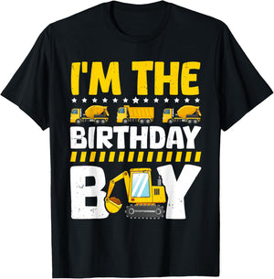 Family Theme Construction Birthday Party Supplies I'm The Birthday Boy Construction Theme Bday T-Shirt - T-Shirt | Black