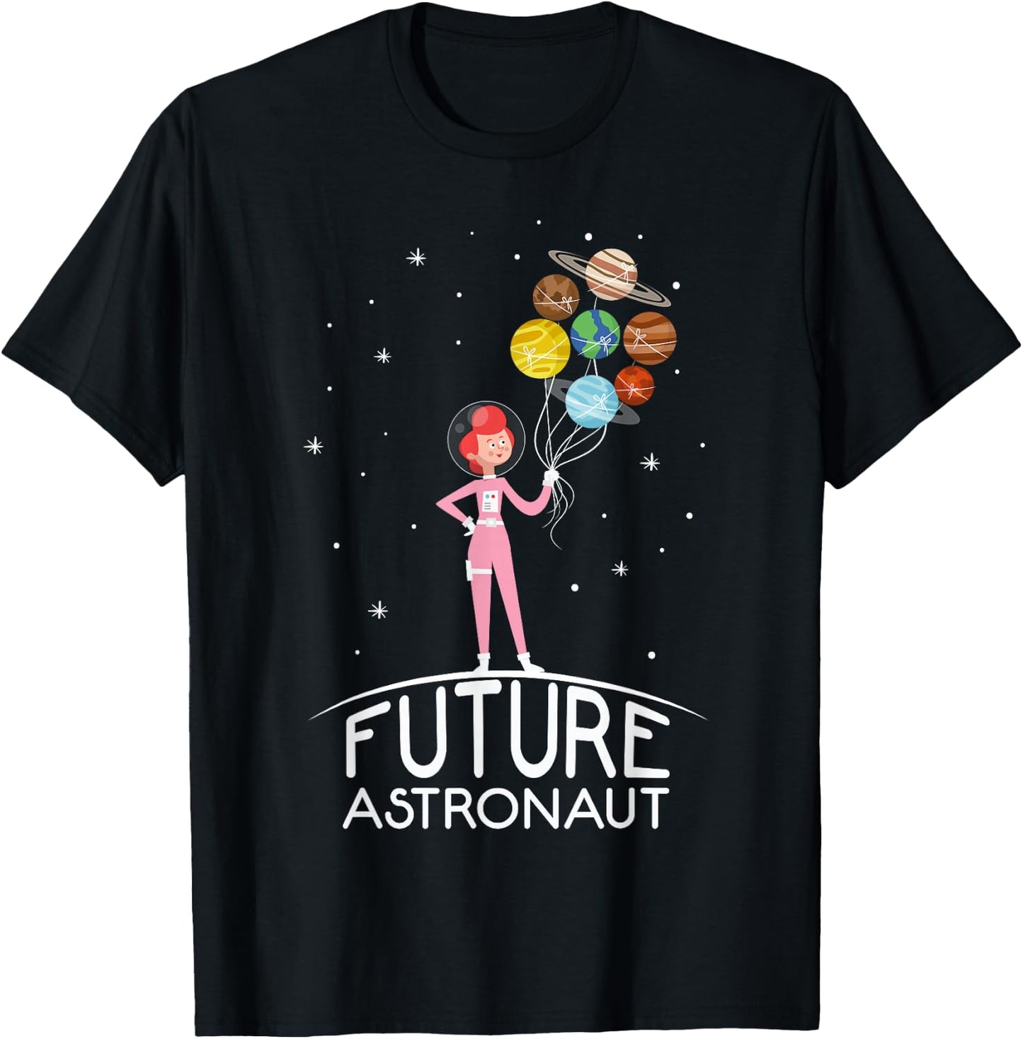 Future Astronaut With Planets Funny Quote For Girl T-Shirt - T-Shirt | Black