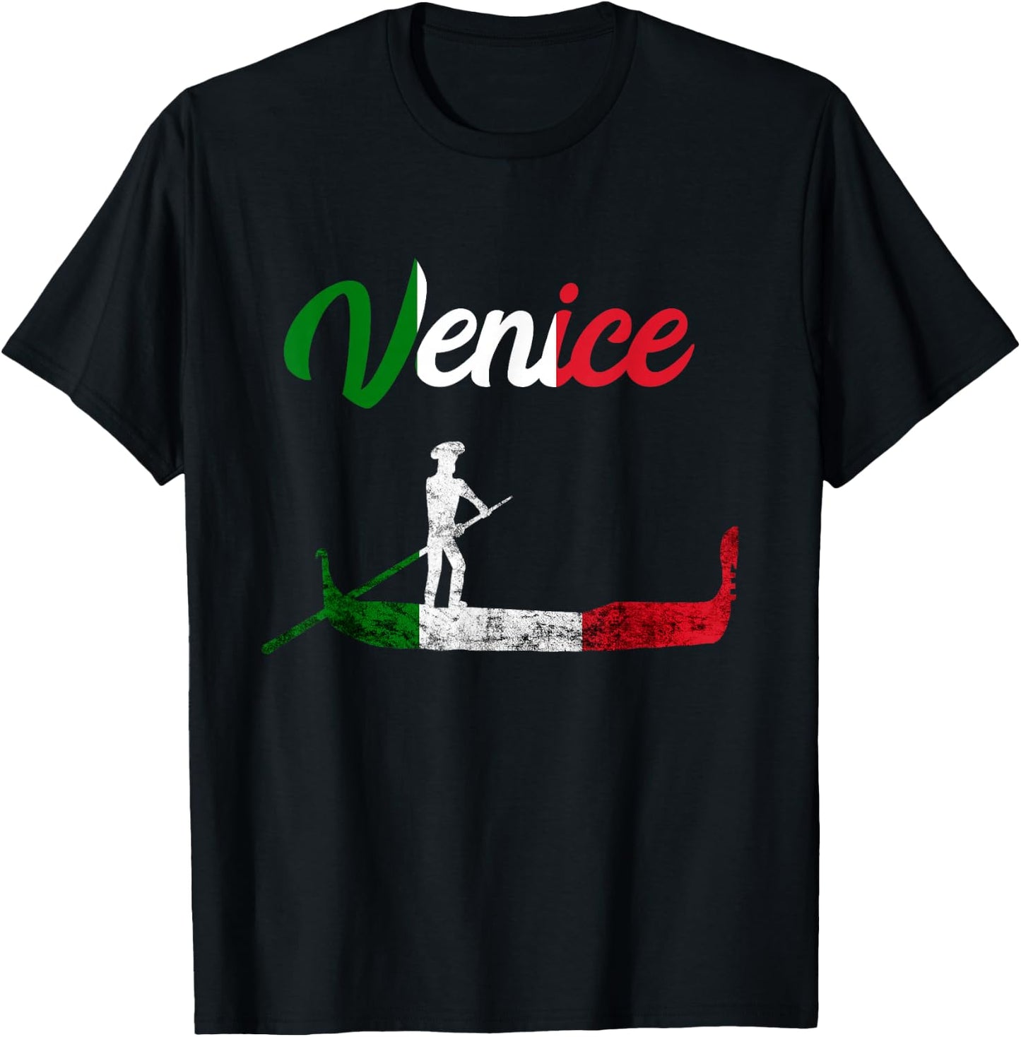 Venice Gondola Ride Italy Travel Gondolas Italia Souvenir T-Shirt - T-Shirt | Black
